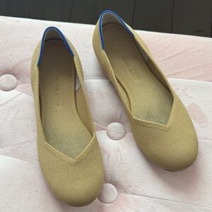 Rothy’s The Flat Tan Round Toe Comfort Slip On Ballet Flat Size 9